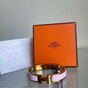 HERMES CLIC H BRACELET GM ROSE DRAGEE